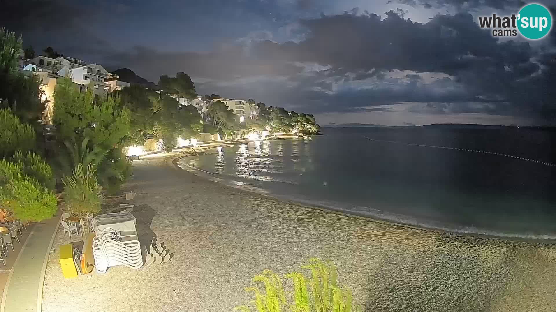 Web kamera Plaža Lučica Brela – Pogled uživo na jadransku obalu