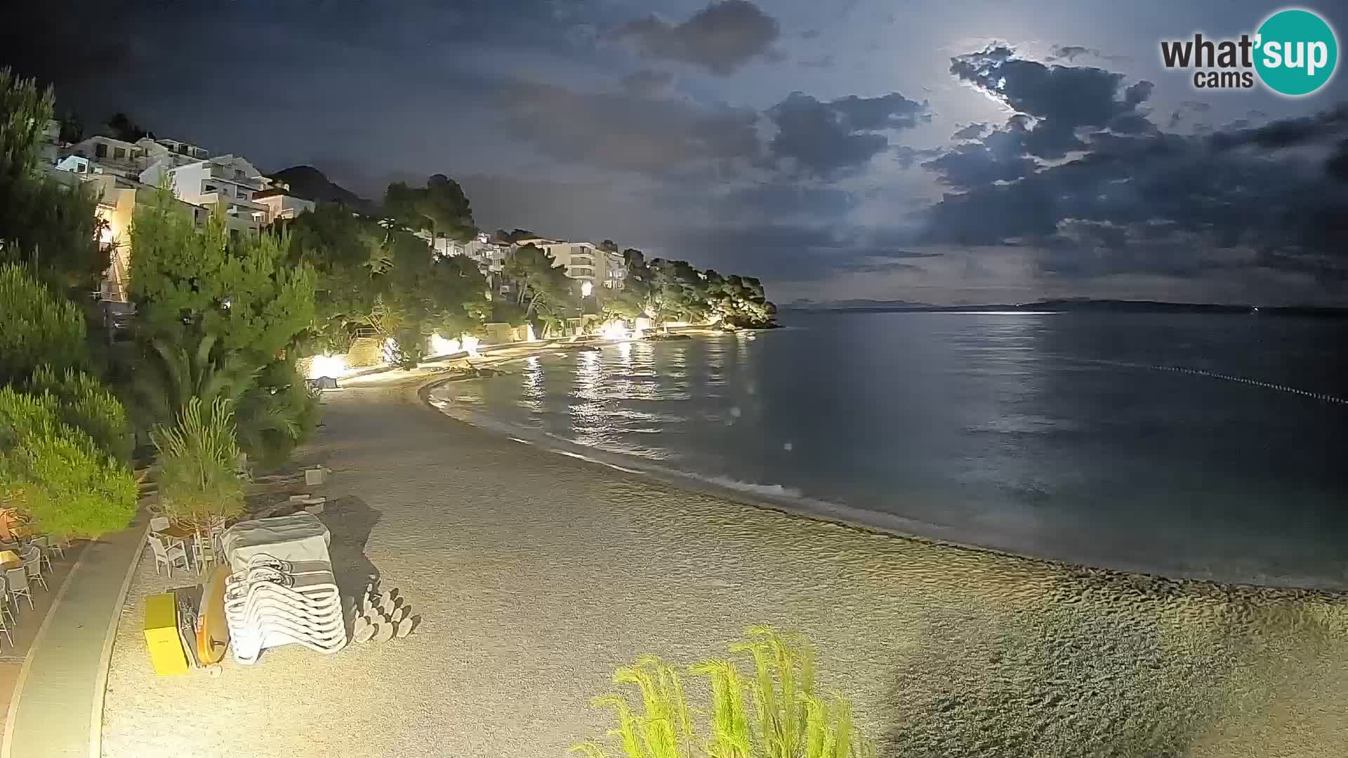 Webcam Lučica Strand Beach Brela – Liveblick von der Adriaküste