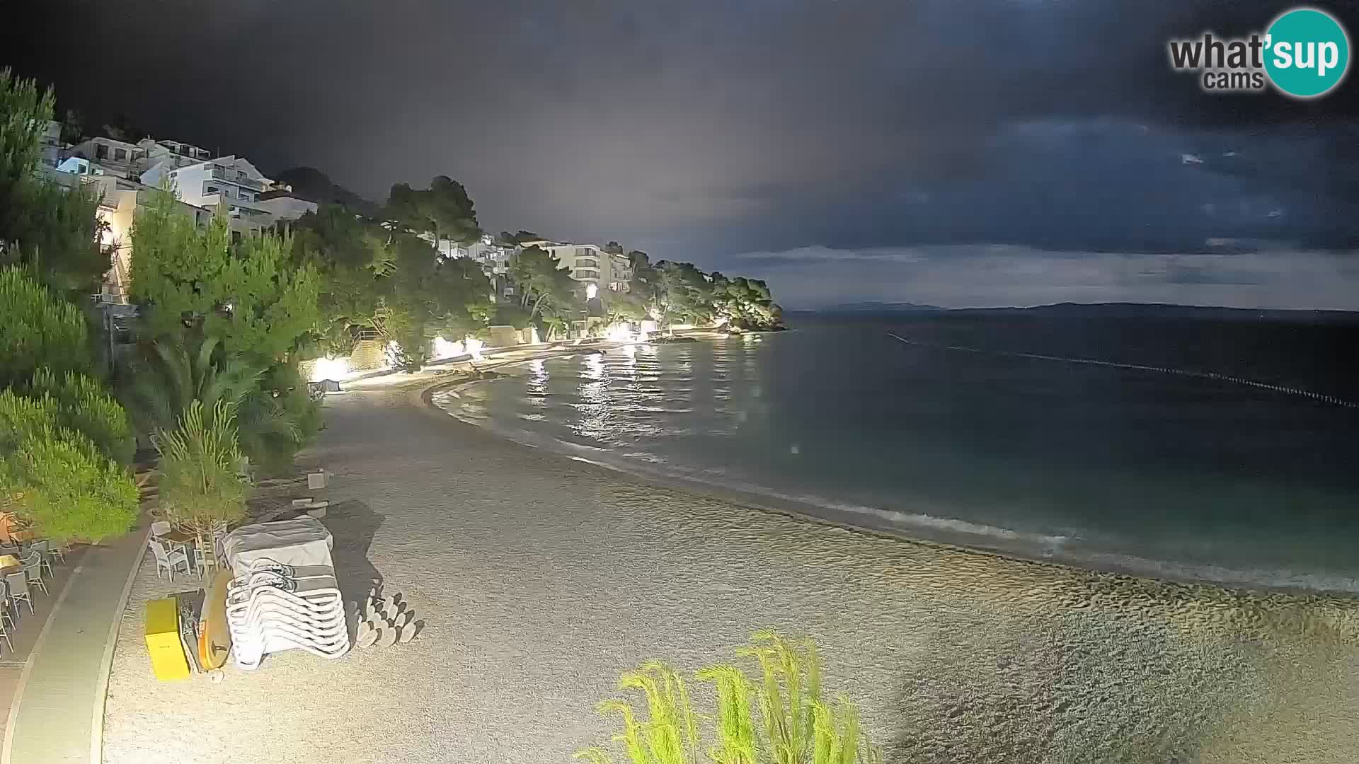 Web kamera Plaža Lučica Brela – Pogled uživo na jadransku obalu