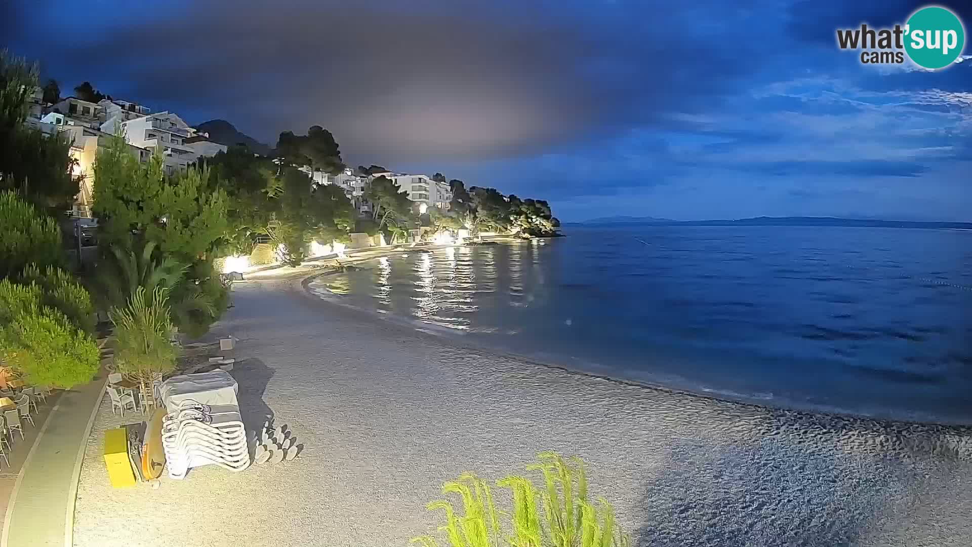 Webcam Lučica Strand Beach Brela – Liveblick von der Adriaküste