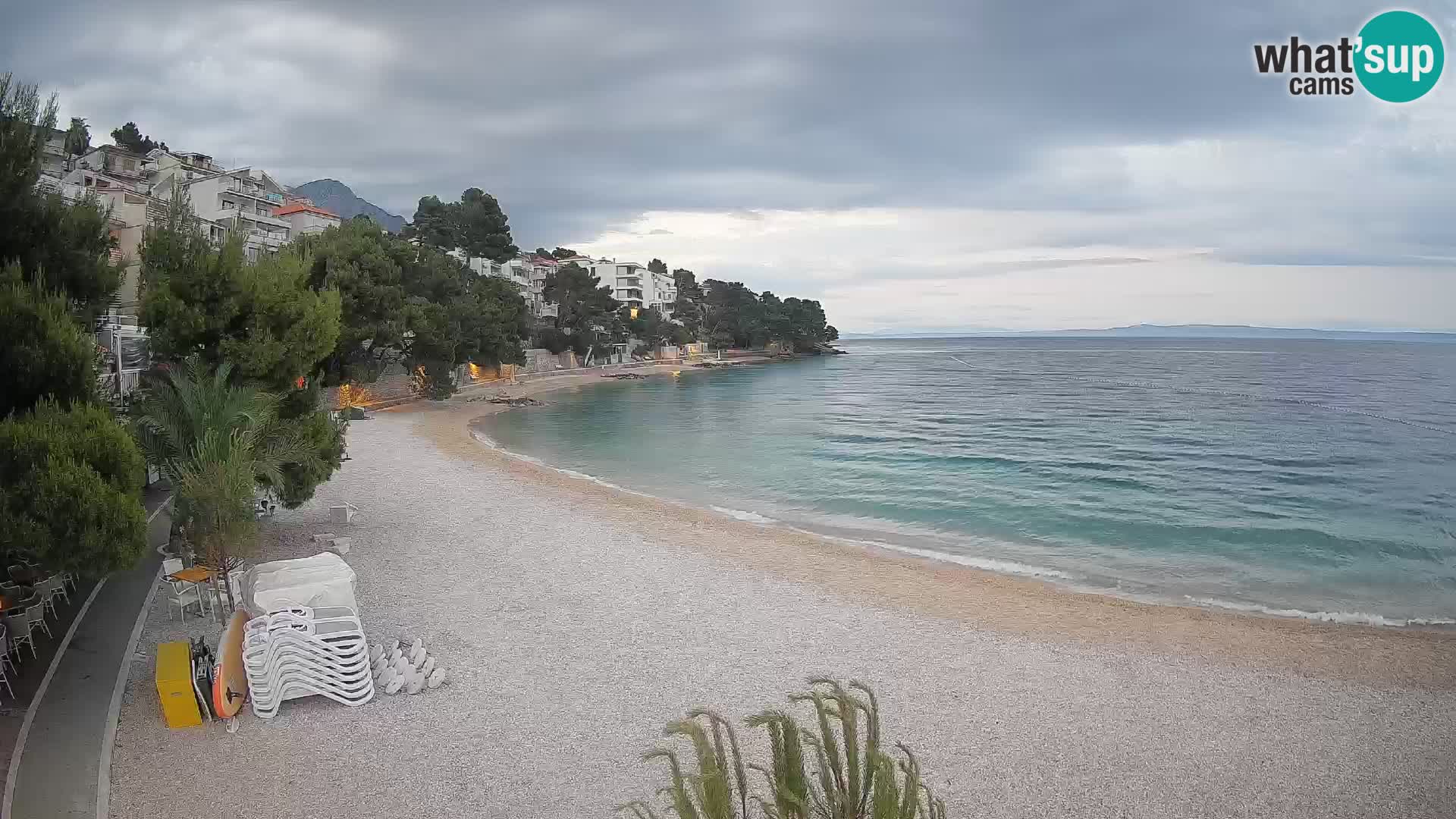 Webcam Plage Lučica Brela – Vue en direct sur la côte adriatique