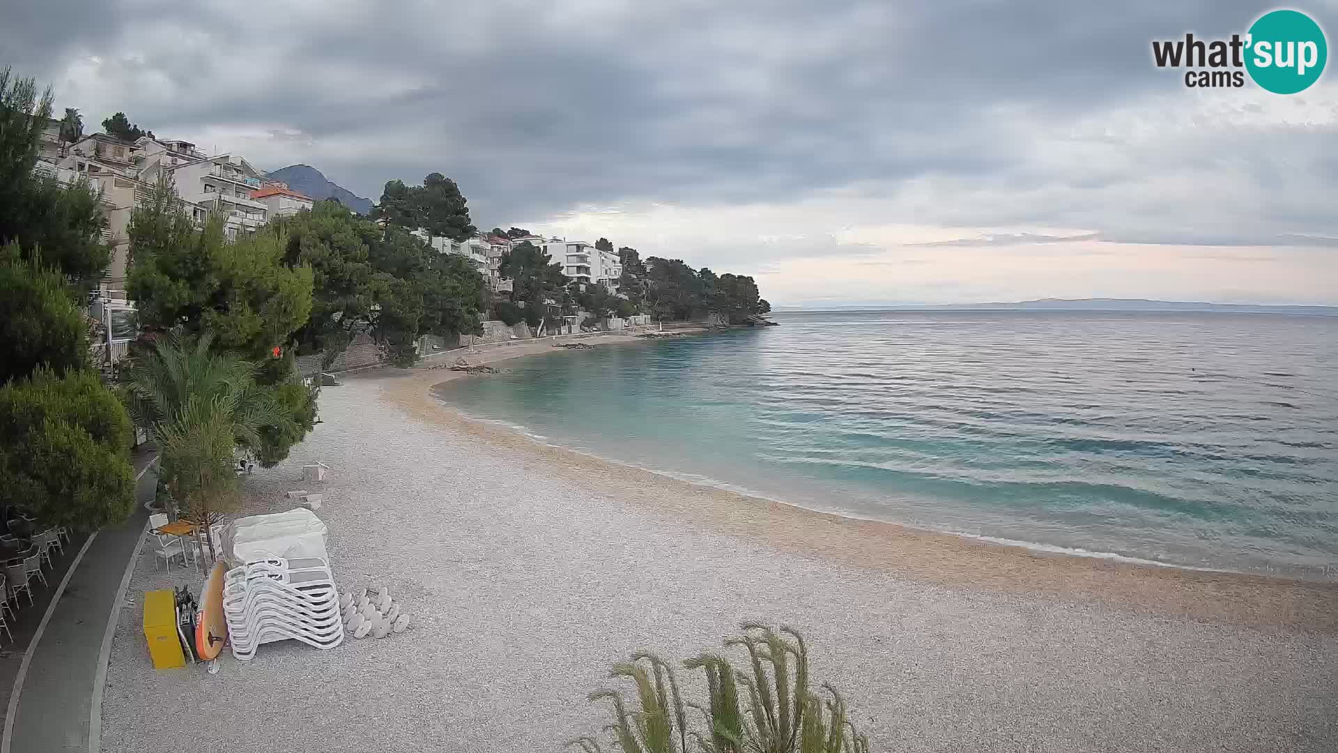 Spletna kamera Plaža Lučica Brela – Pogled v živo na Jadransko obalo
