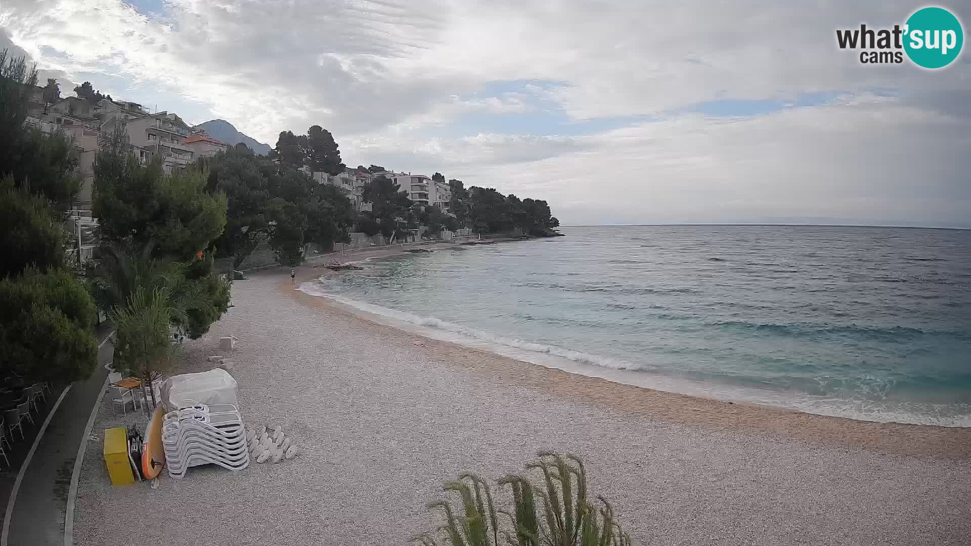 Webcam Lučica Strand Beach Brela – Liveblick von der Adriaküste