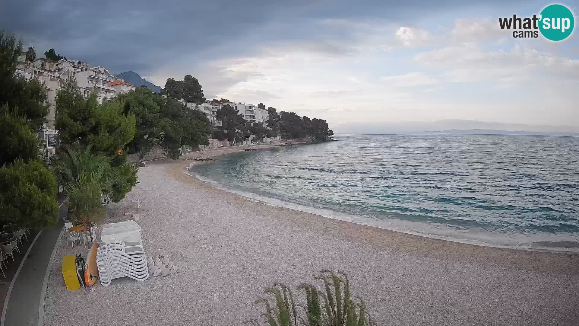Webcam Plage Lučica Brela – Vue en direct sur la côte adriatique