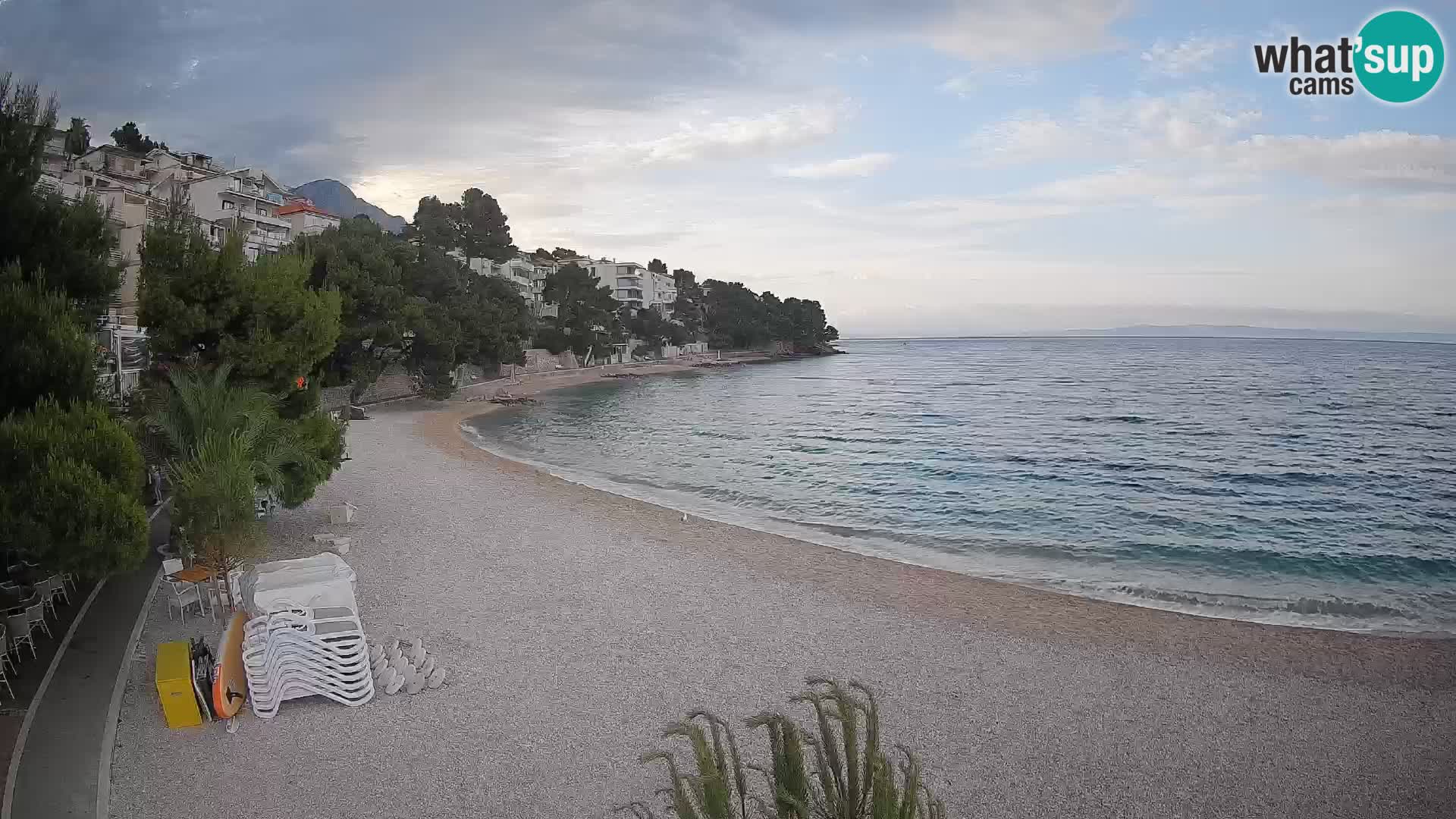 Webcam Plage Lučica Brela – Vue en direct sur la côte adriatique