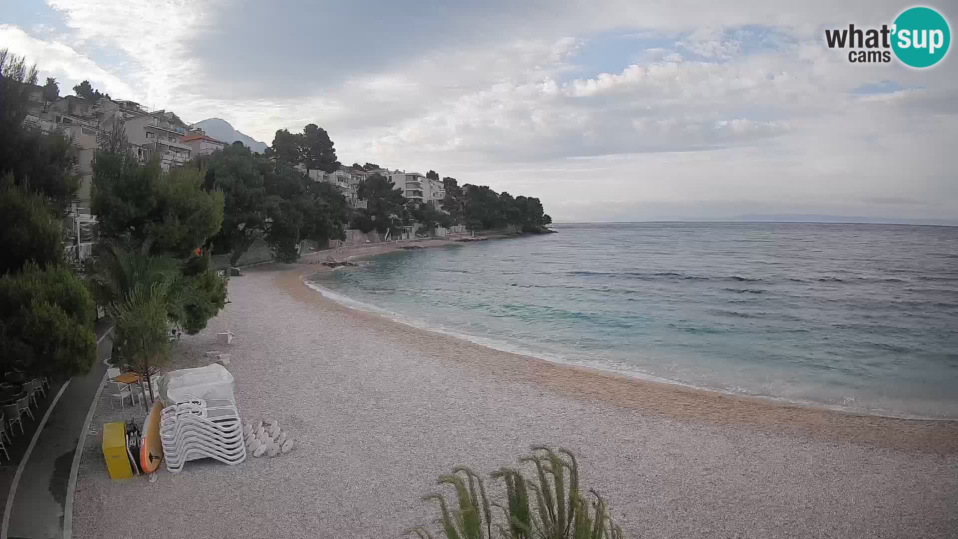 Webcam Plage Lučica Brela – Vue en direct sur la côte adriatique