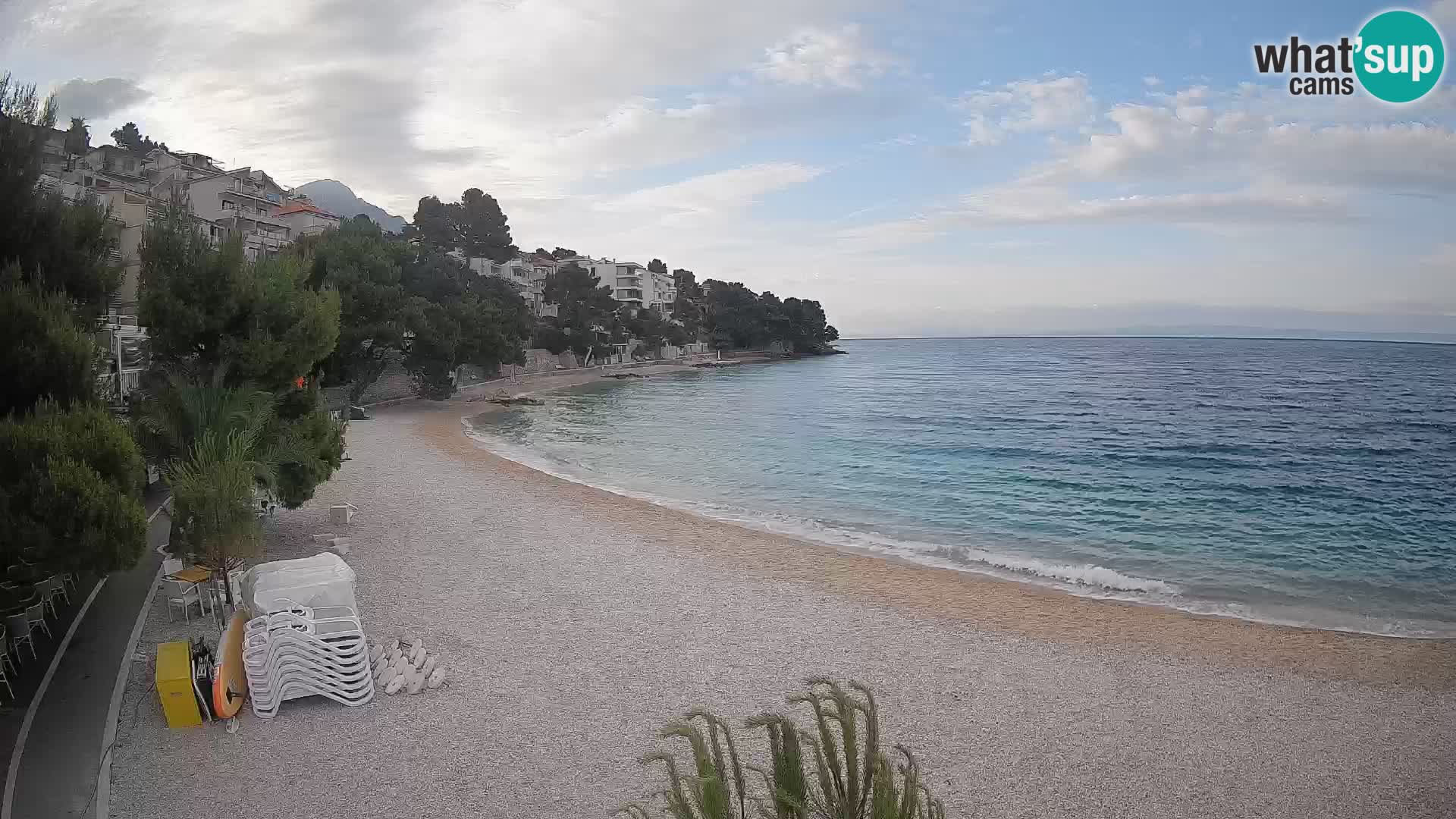 Spletna kamera Plaža Lučica Brela – Pogled v živo na Jadransko obalo
