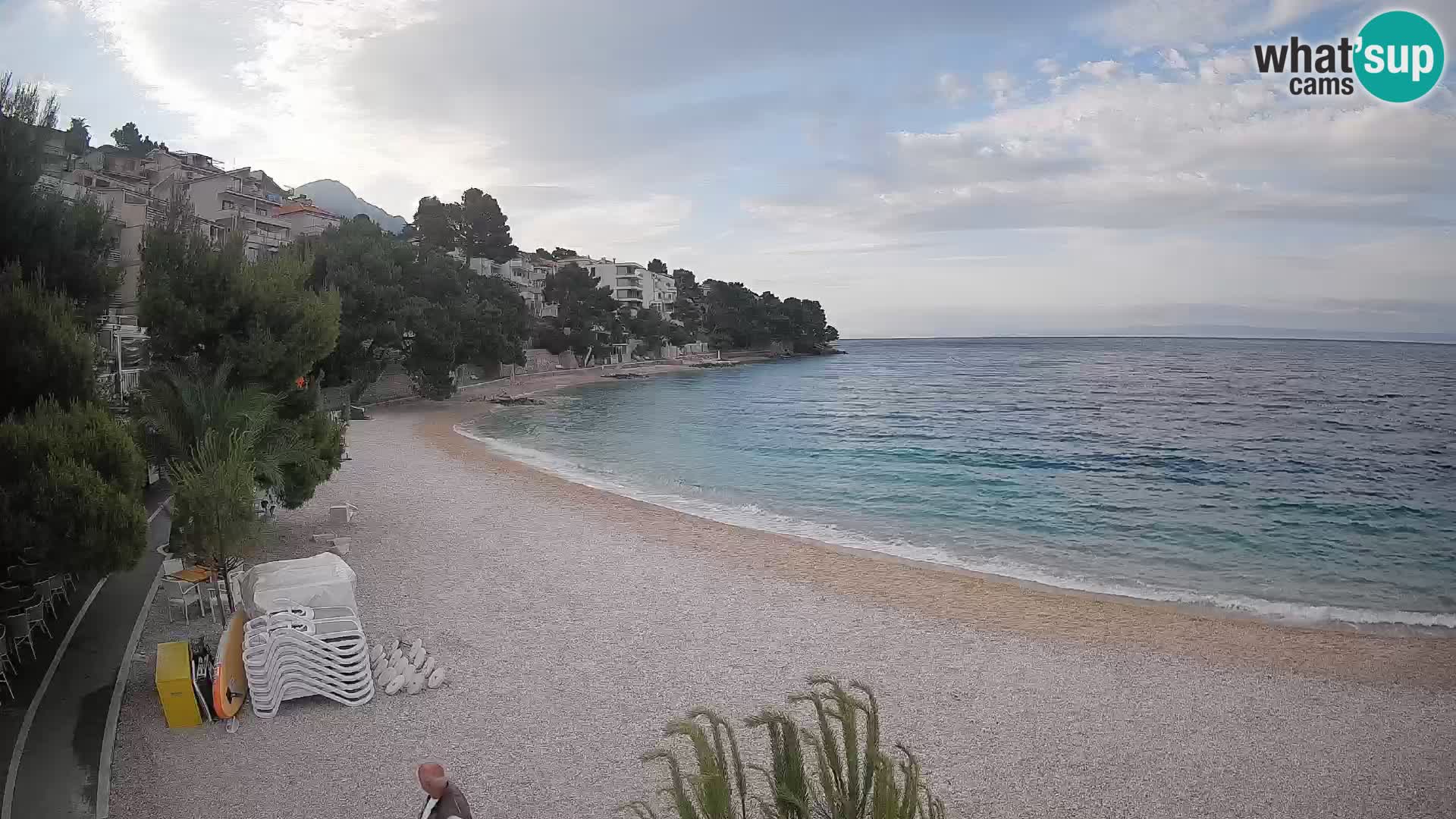 Spletna kamera Plaža Lučica Brela – Pogled v živo na Jadransko obalo