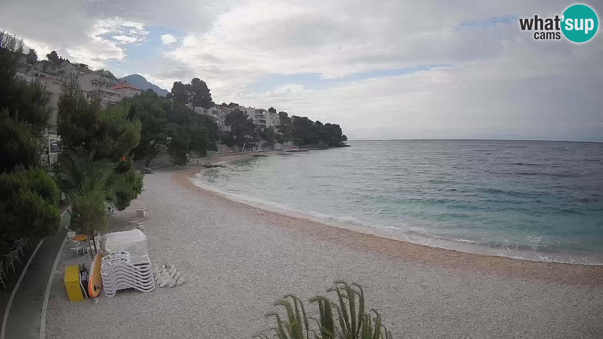 Spletna kamera Plaža Lučica Brela – Pogled v živo na Jadransko obalo
