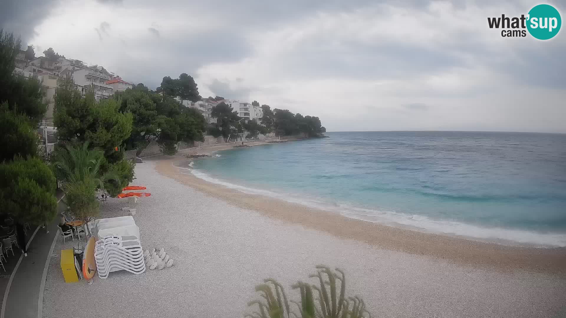 Webcam Playa Lučica Brela – Vista en directo de la costa adriática
