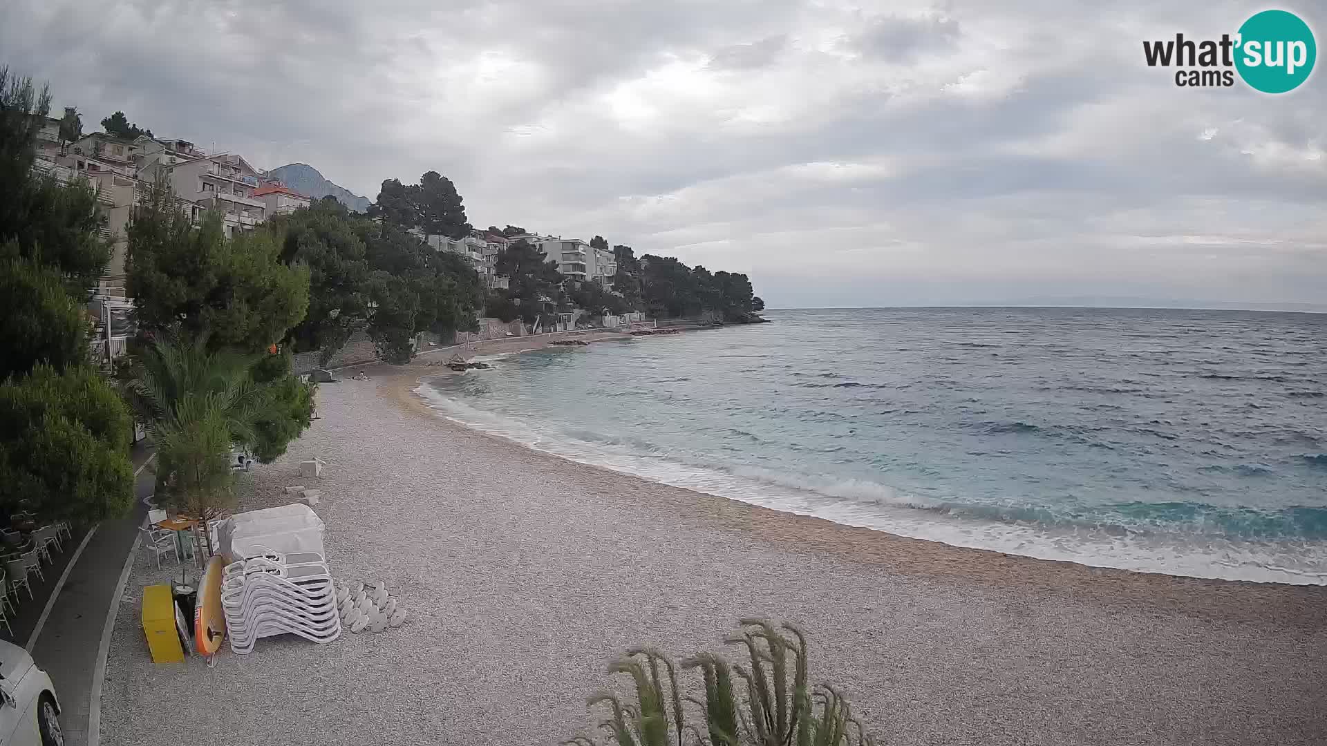 Webcam Plage Lučica Brela – Vue en direct sur la côte adriatique