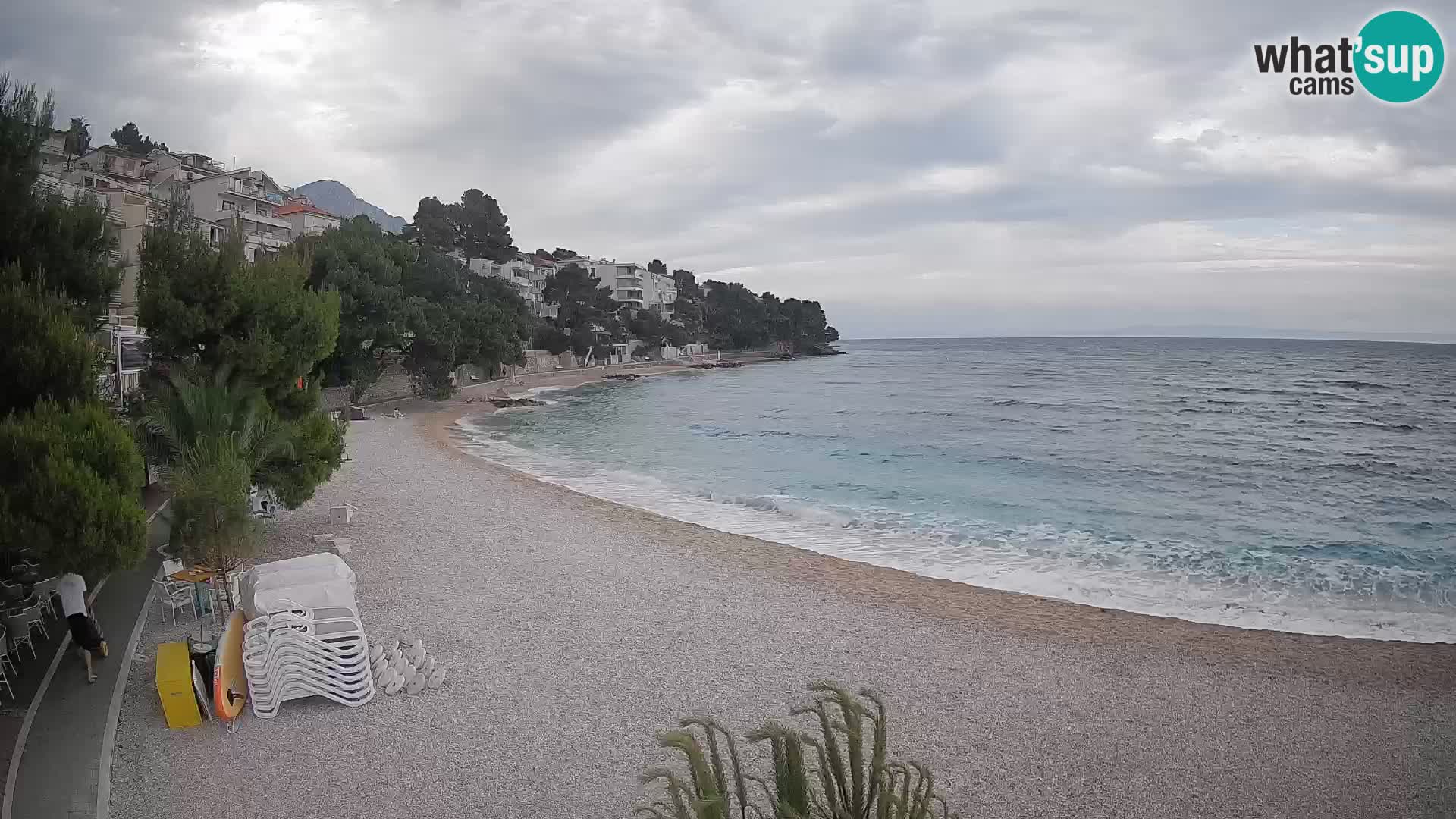 Webcam Lučica Strand Beach Brela – Liveblick von der Adriaküste