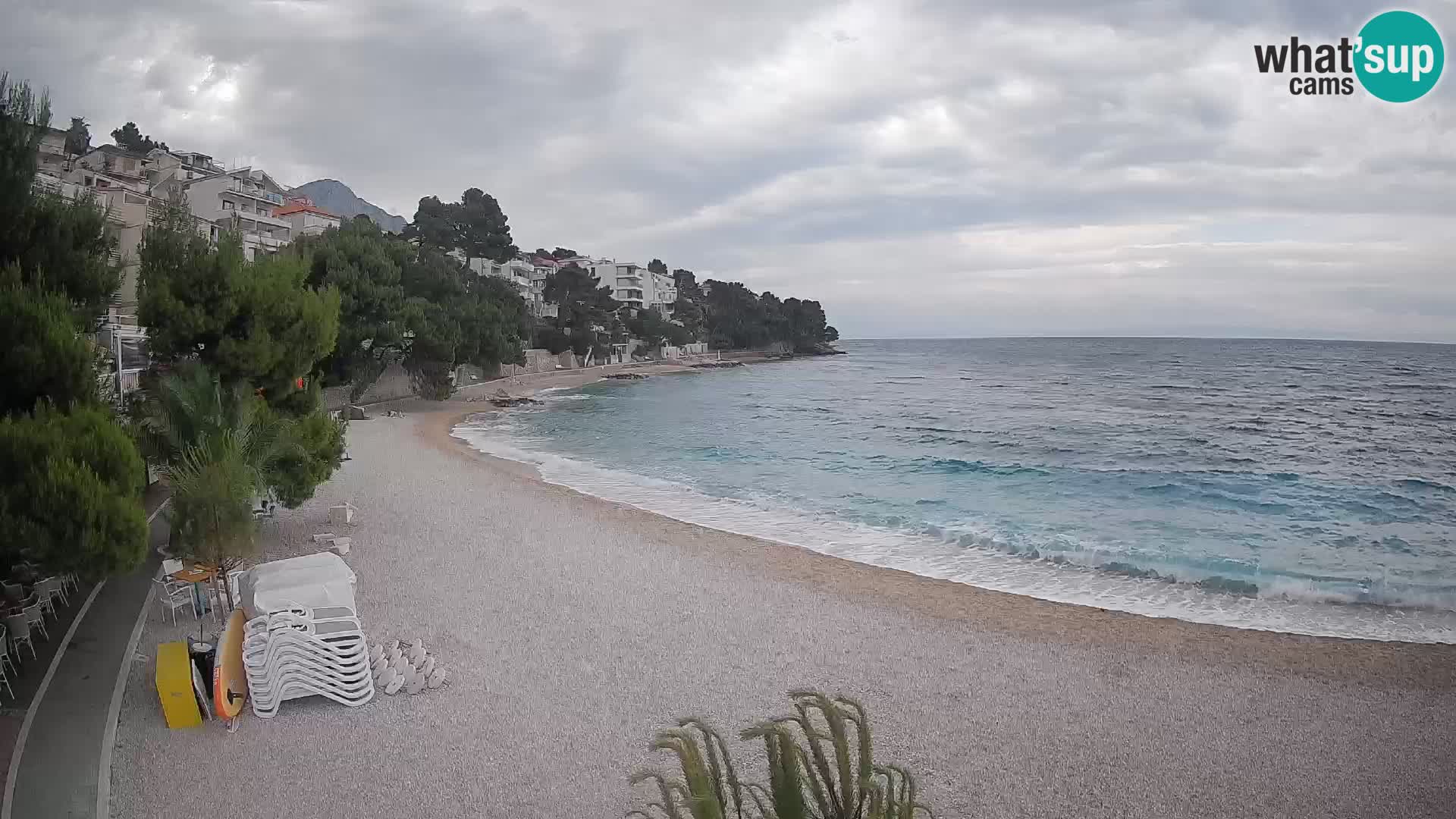 Webcam Lučica Strand Beach Brela – Liveblick von der Adriaküste