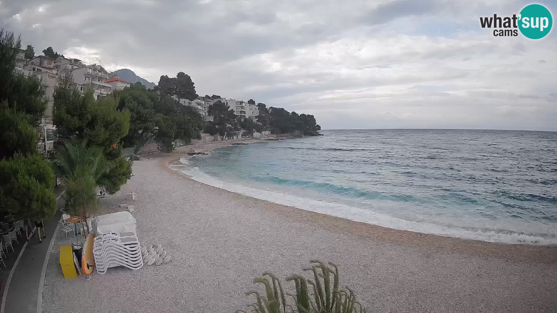 Webcam Plage Lučica Brela – Vue en direct sur la côte adriatique