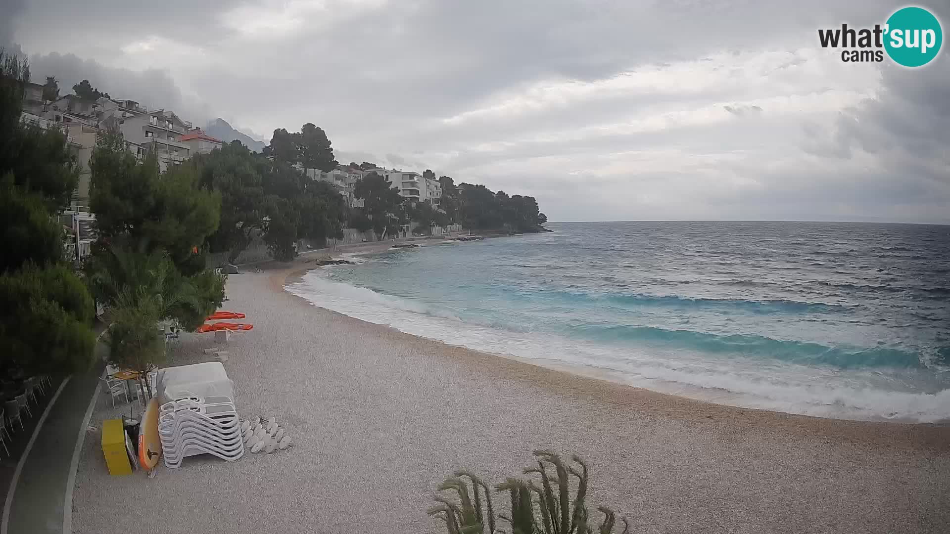 Webcam Plage Lučica Brela – Vue en direct sur la côte adriatique