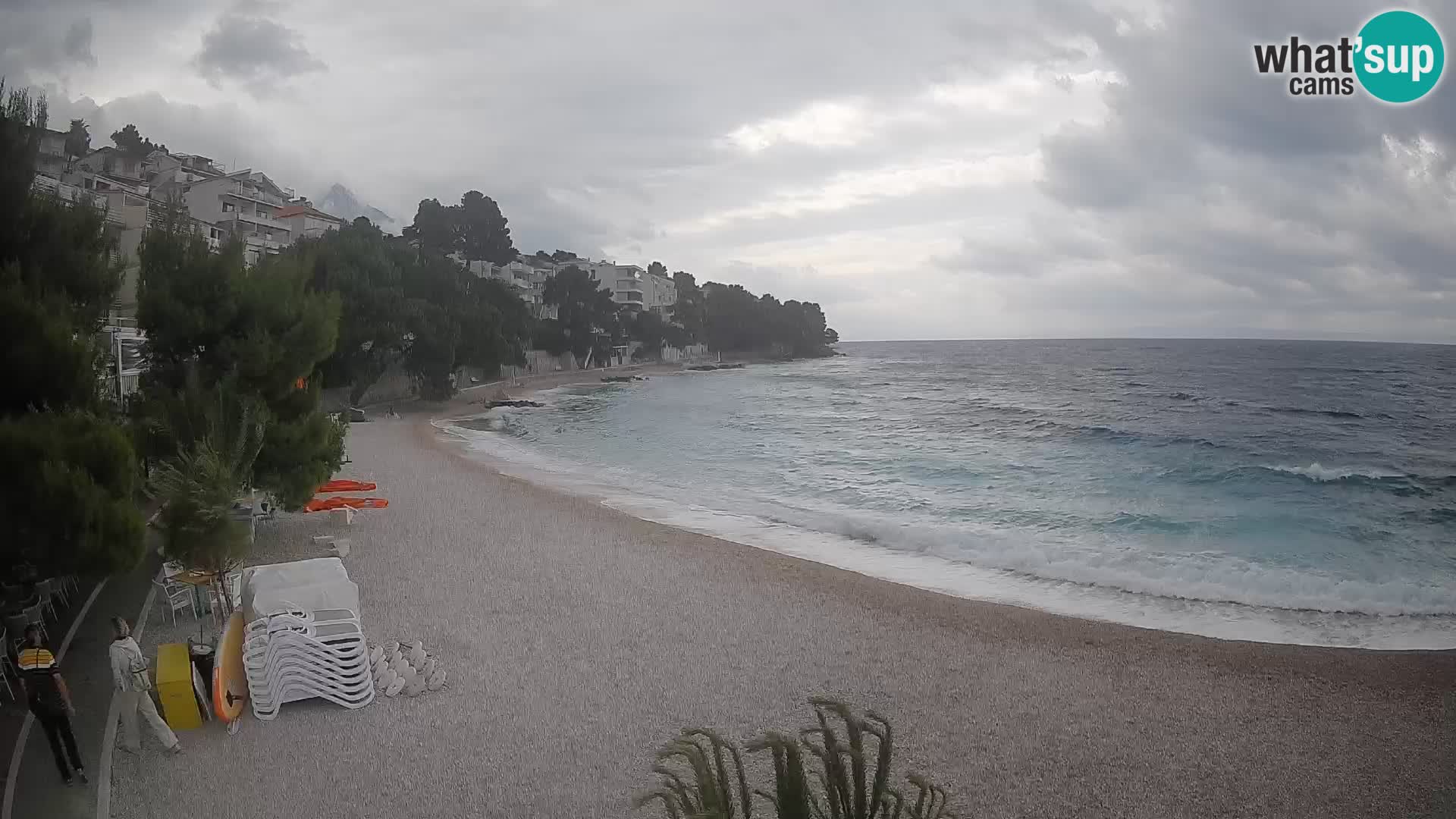 Webcam Lučica Strand Beach Brela – Liveblick von der Adriaküste