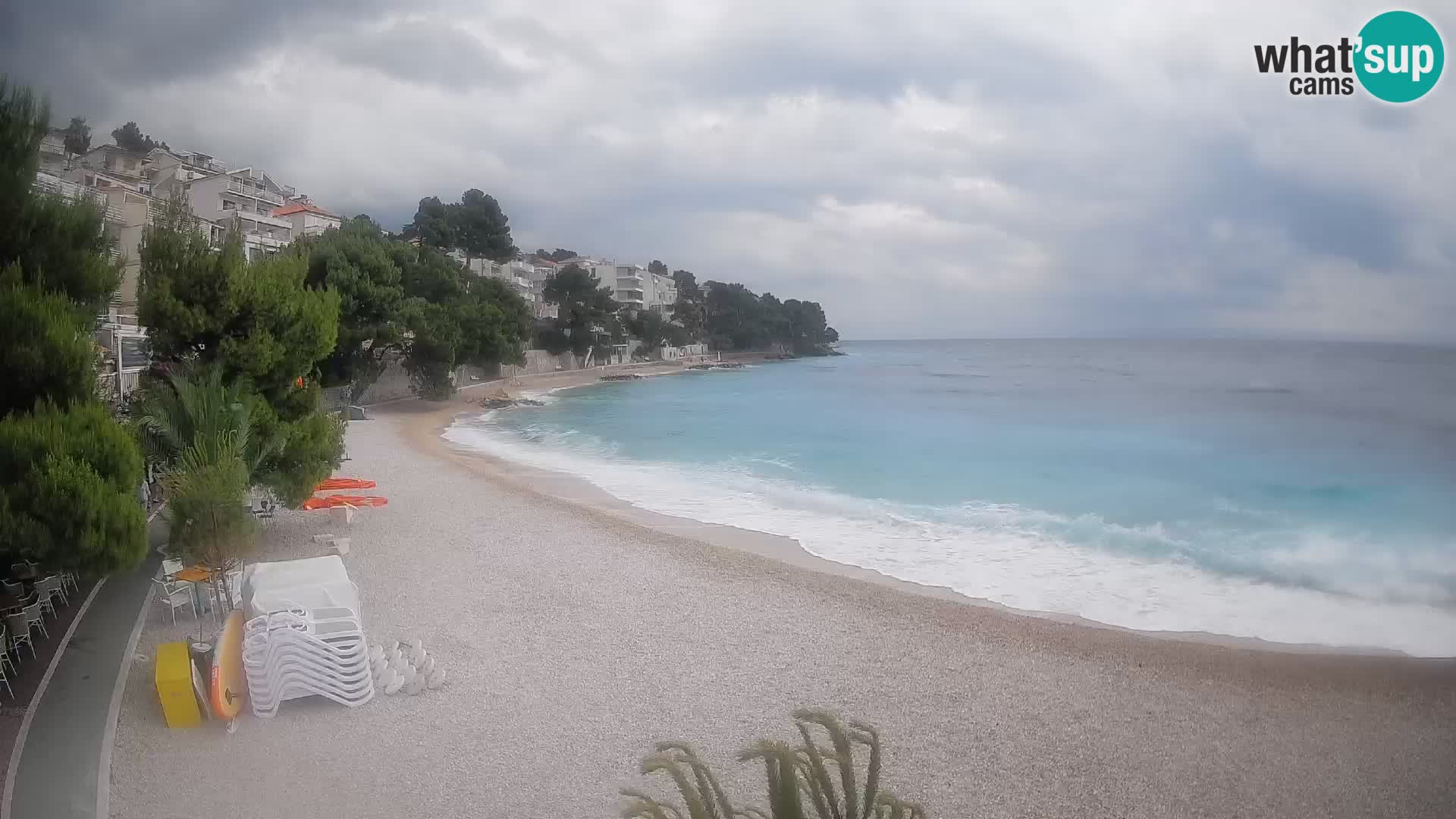 Webcam Plage Lučica Brela – Vue en direct sur la côte adriatique