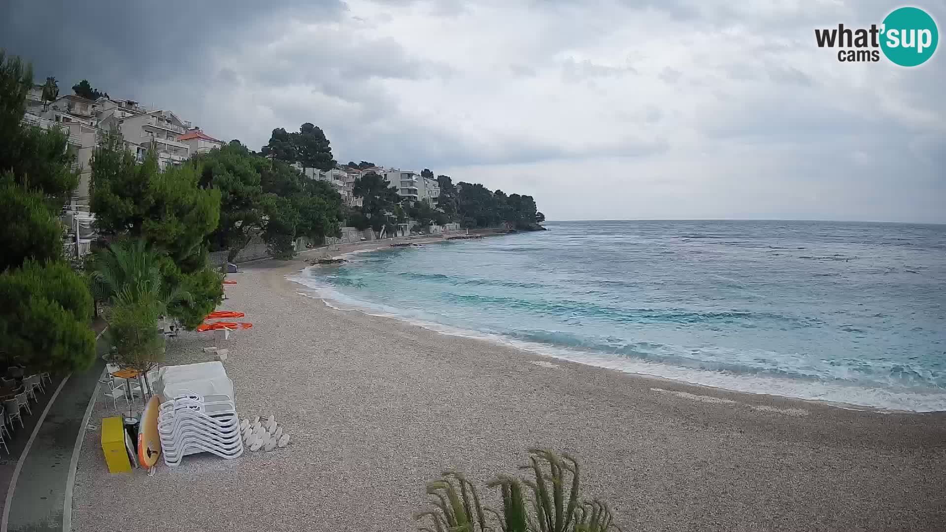 Webcam Plage Lučica Brela – Vue en direct sur la côte adriatique