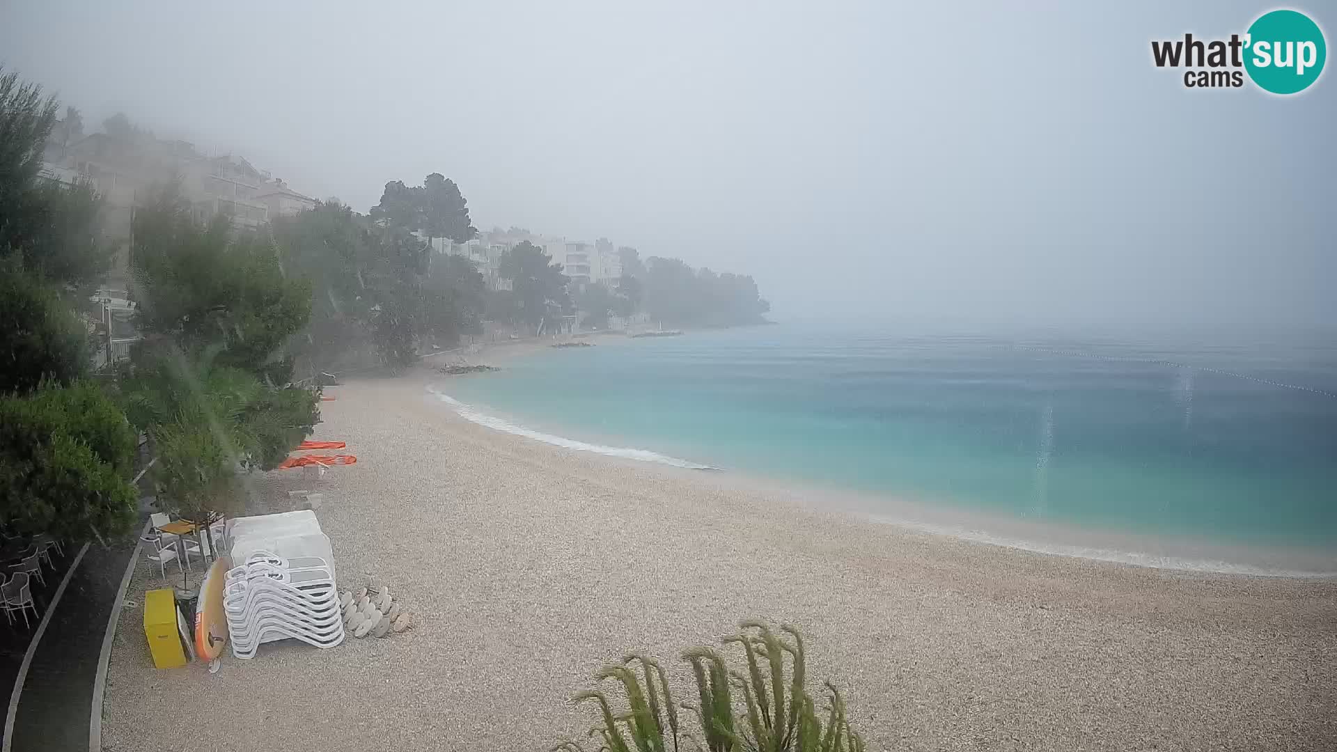 Web kamera Plaža Lučica Brela – Pogled uživo na jadransku obalu