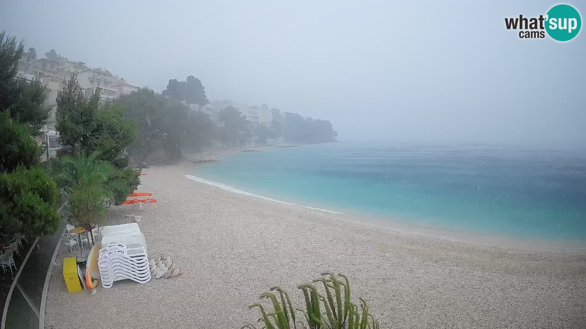 Webcam Lučica Strand Beach Brela – Liveblick von der Adriaküste
