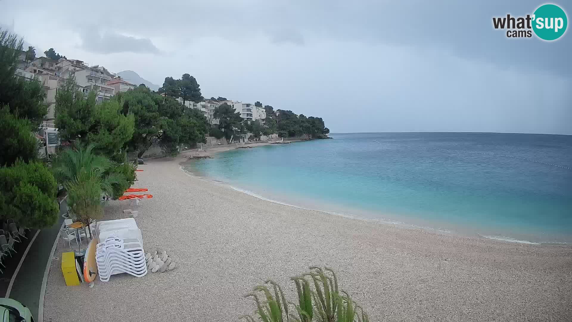 Webcam Playa Lučica Brela – Vista en directo de la costa adriática