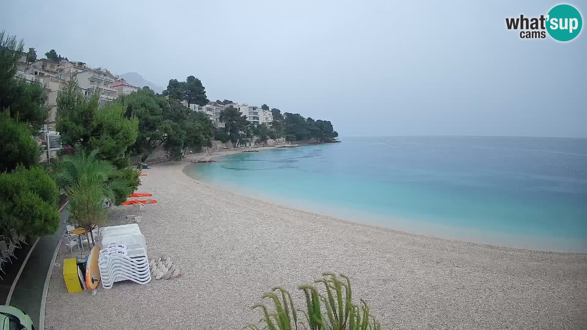 Webcam Spiaggia Lučica Brela – Vista live sulla costa adriatica