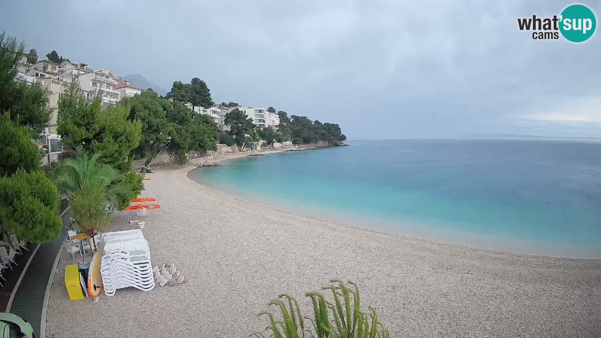 Webcam Playa Lučica Brela – Vista en directo de la costa adriática