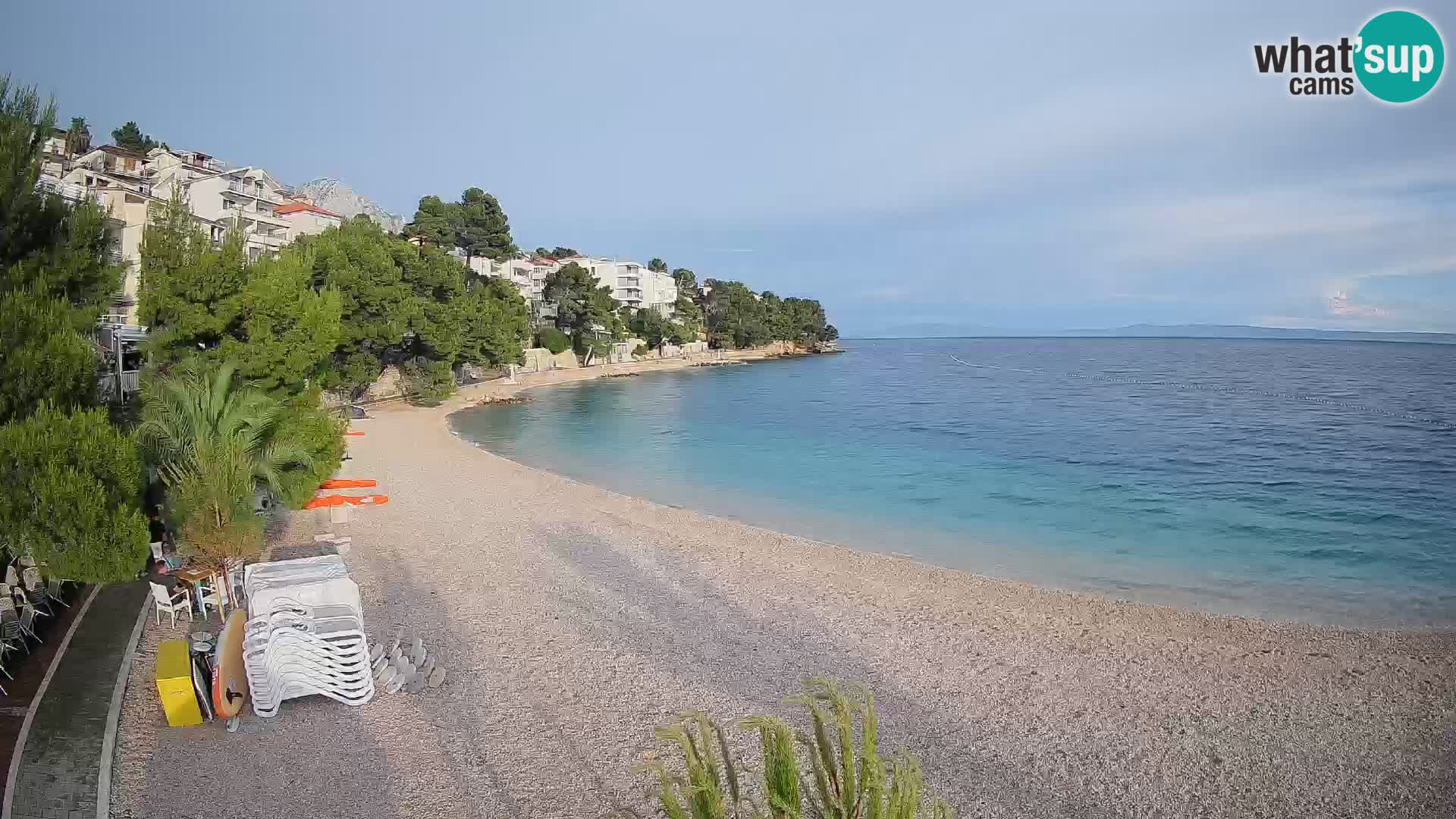 Webcam Spiaggia Lučica Brela – Vista live sulla costa adriatica