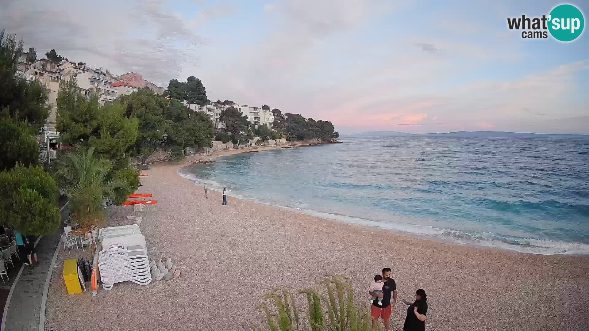 Webcam Plage Lučica Brela – Vue en direct sur la côte adriatique