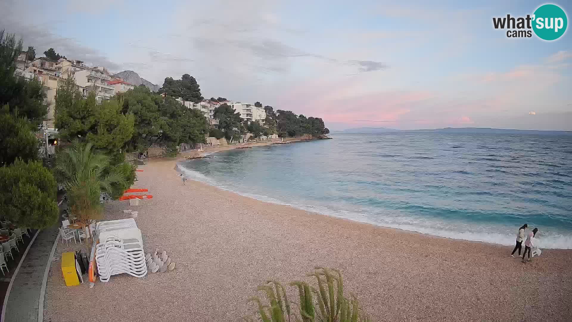 Webcam Plage Lučica Brela – Vue en direct sur la côte adriatique