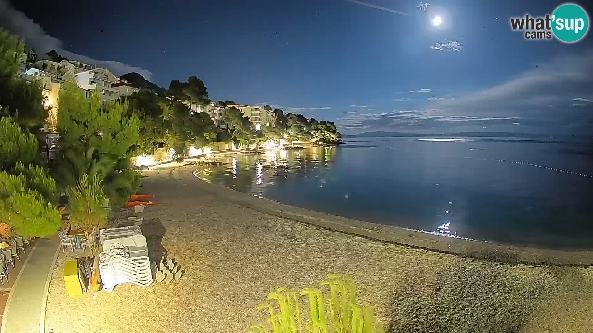Web kamera Plaža Lučica Brela – Pogled uživo na jadransku obalu