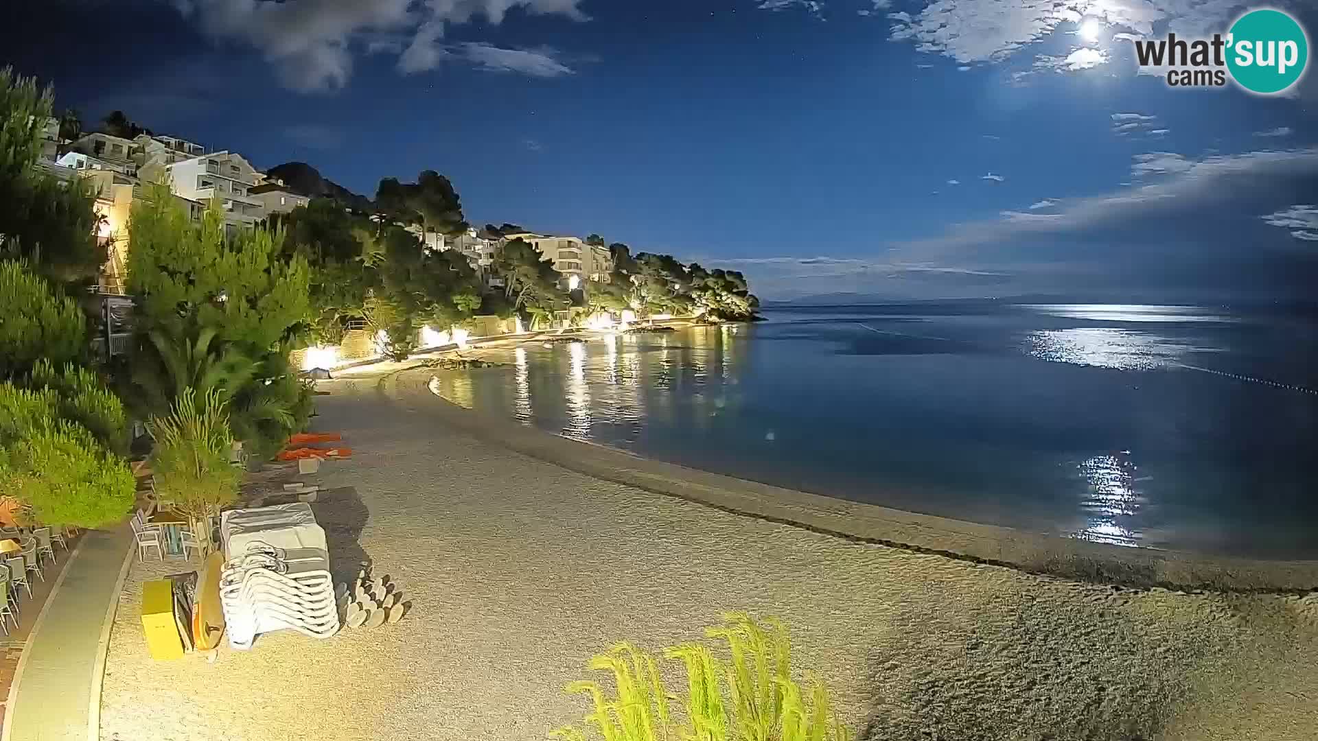 Webcam Lučica Strand Beach Brela – Liveblick von der Adriaküste