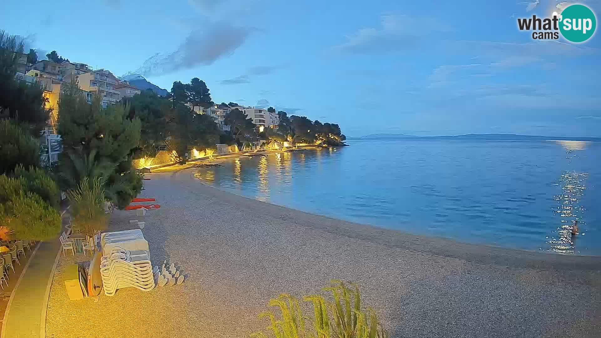 Webcam Plage Lučica Brela – Vue en direct sur la côte adriatique
