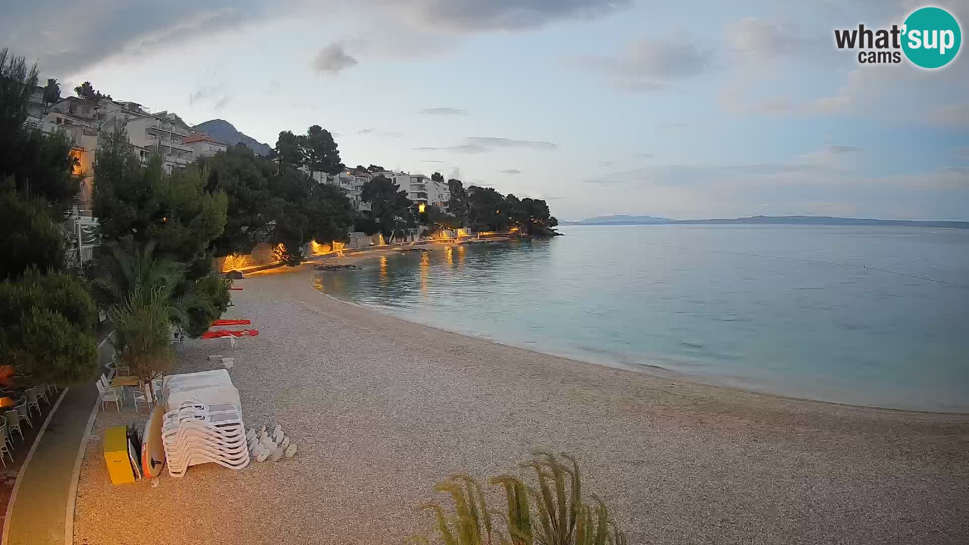 Webcam Playa Lučica Brela – Vista en directo de la costa adriática