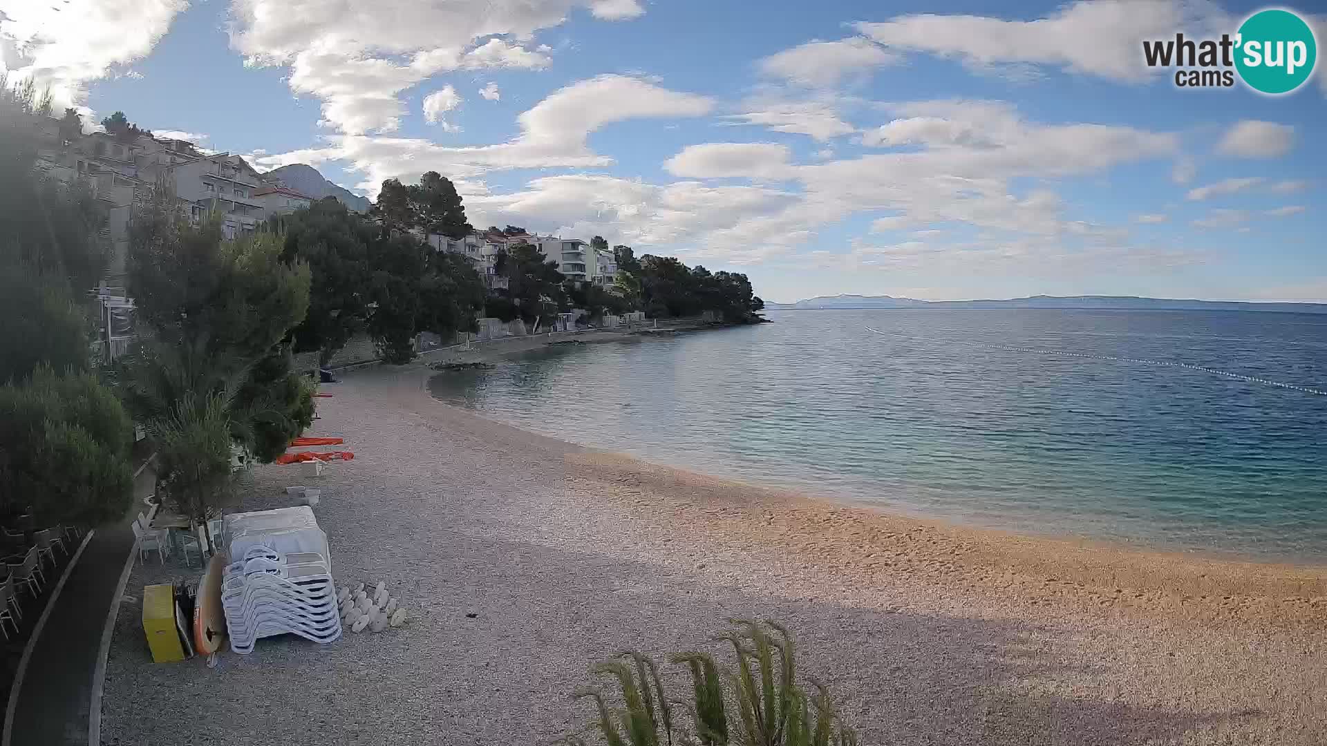 Webcam Spiaggia Lučica Brela – Vista live sulla costa adriatica