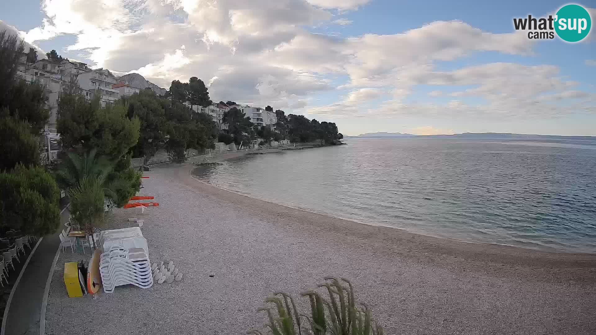 Webcam Lučica Strand Beach Brela – Liveblick von der Adriaküste