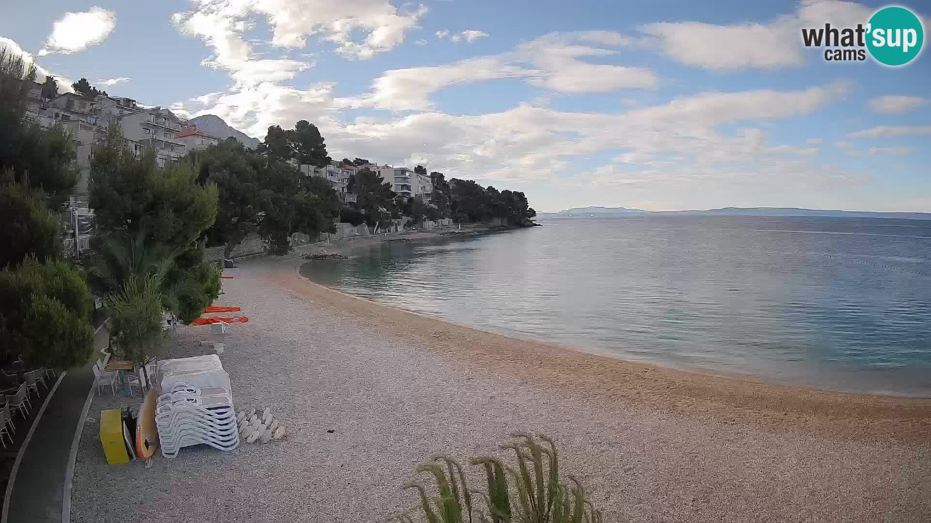 Webcam Lučica Strand Beach Brela – Liveblick von der Adriaküste