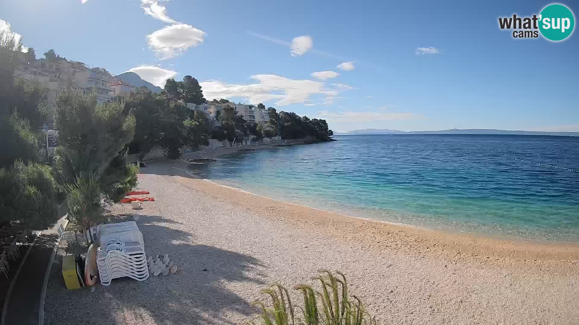 Webcam Spiaggia Lučica Brela – Vista live sulla costa adriatica