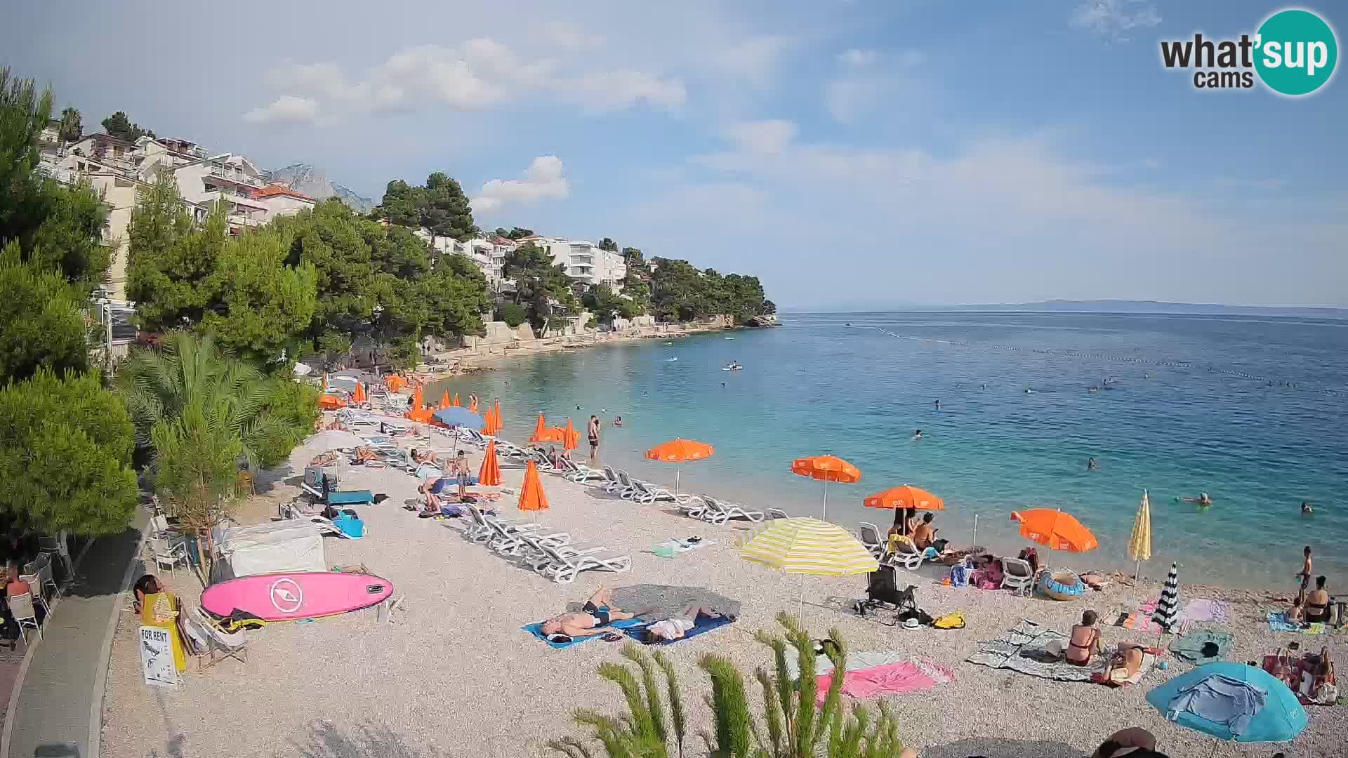 Webcam Playa Lučica Brela – Vista en directo de la costa adriática