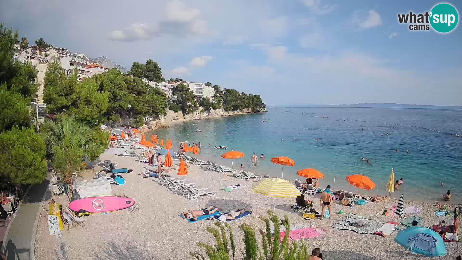 Webcam Plage Lučica Brela – Vue en direct sur la côte adriatique