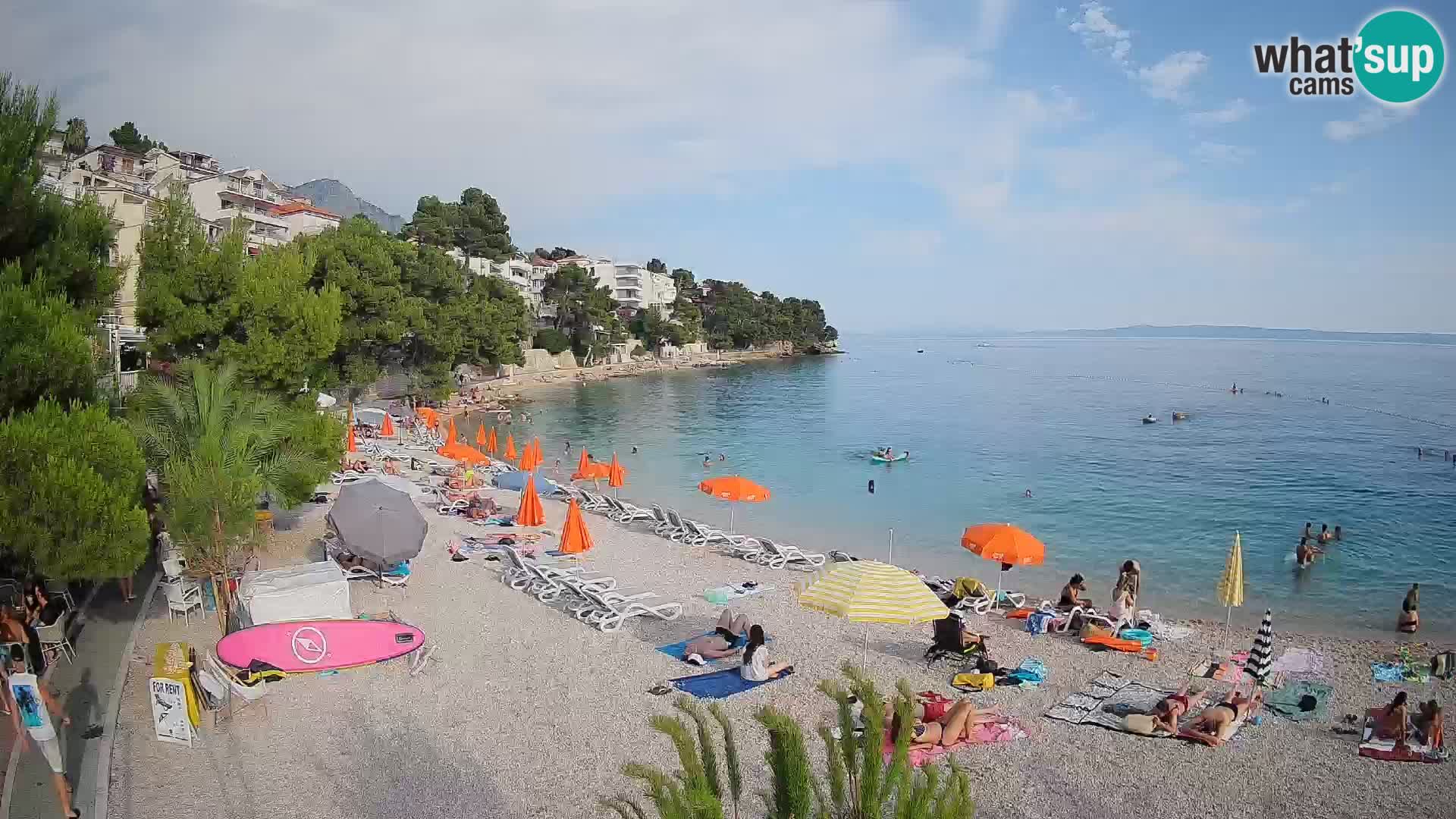 Webcam Plage Lučica Brela – Vue en direct sur la côte adriatique