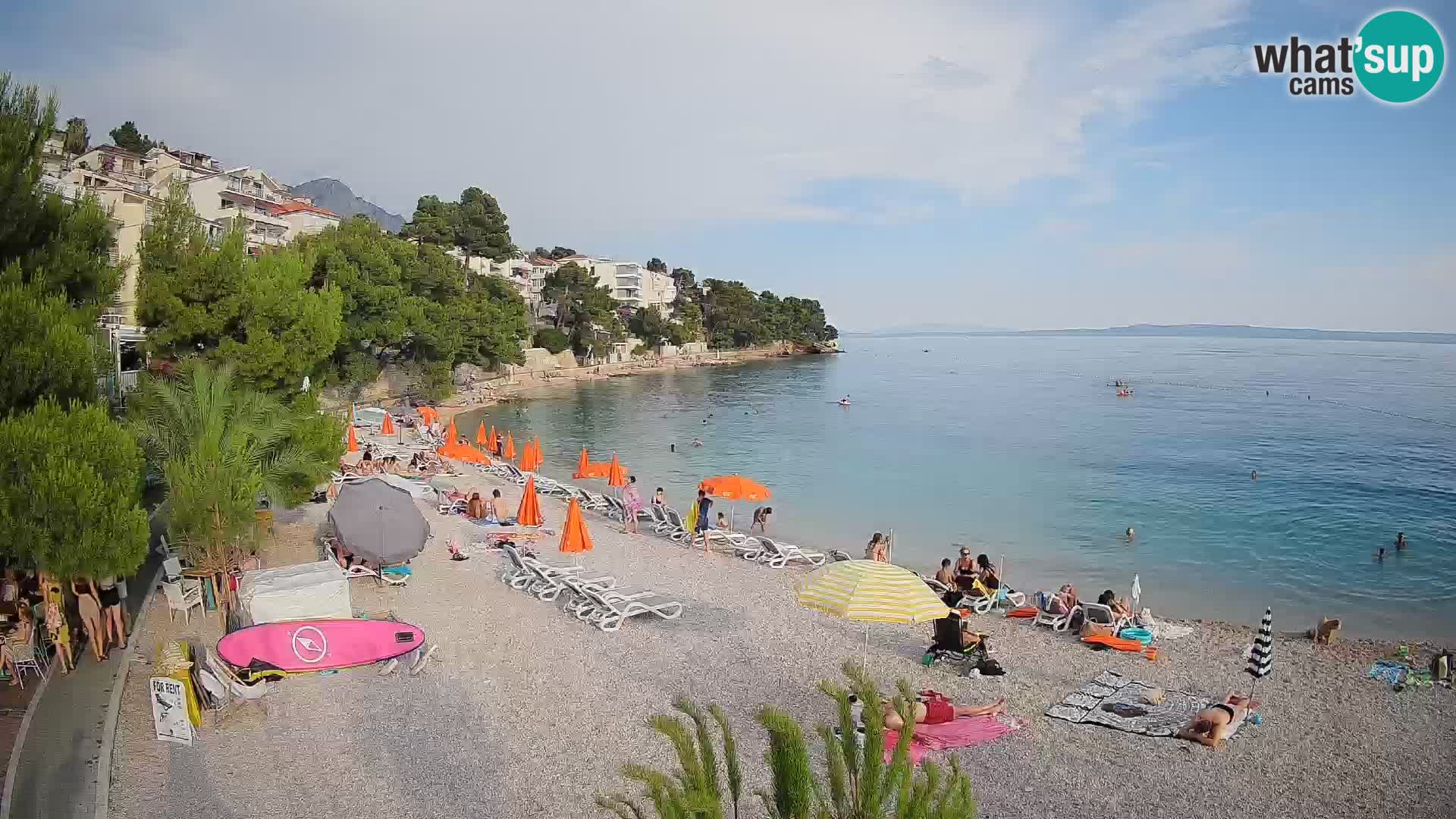 Spletna kamera Plaža Lučica Brela – Pogled v živo na Jadransko obalo
