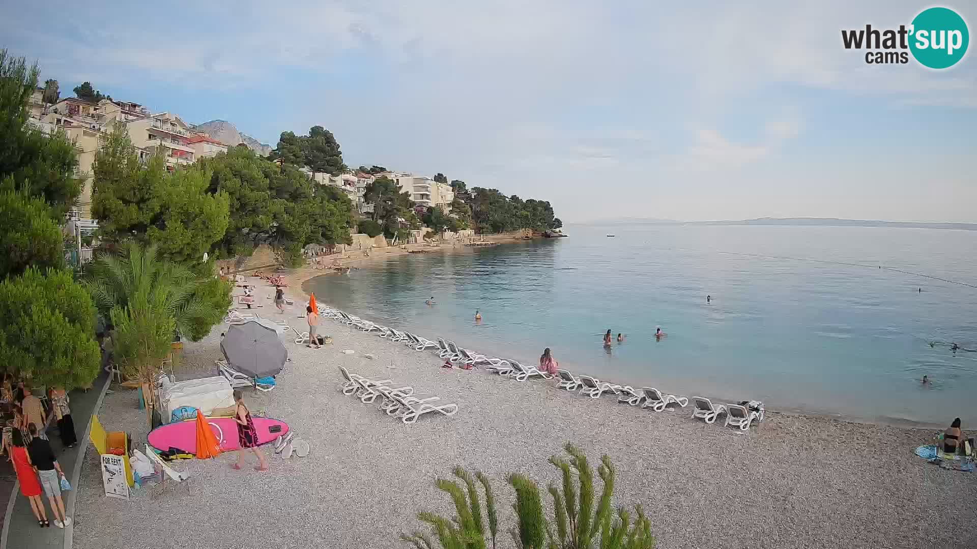 Web kamera Plaža Lučica Brela – Pogled uživo na jadransku obalu