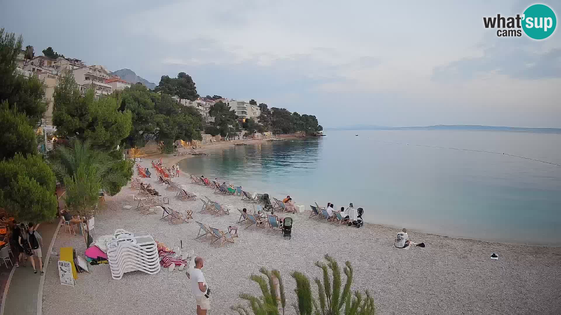 Webcam Lučica Strand Beach Brela – Liveblick von der Adriaküste