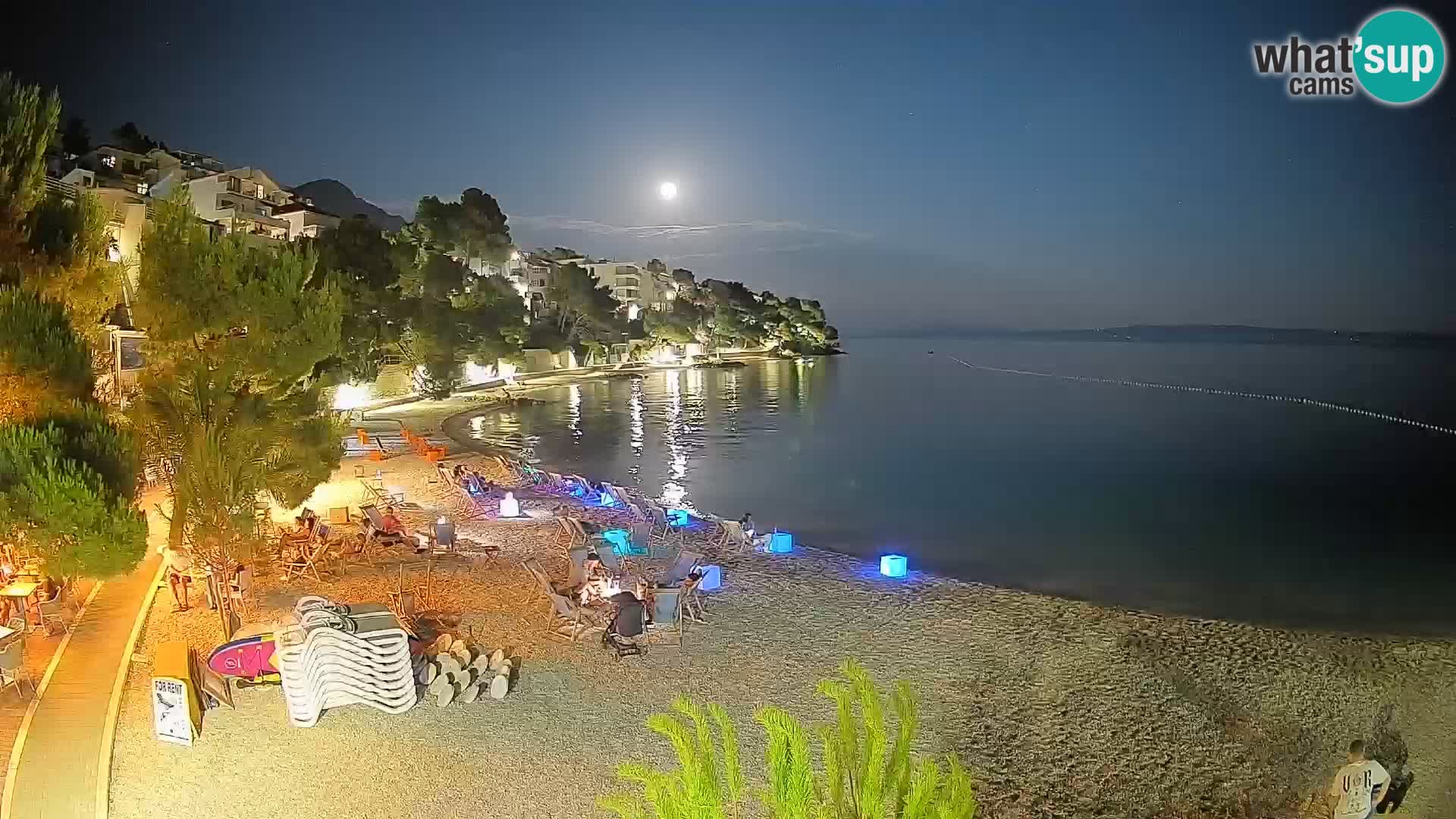 Web kamera Plaža Lučica Brela – Pogled uživo na jadransku obalu