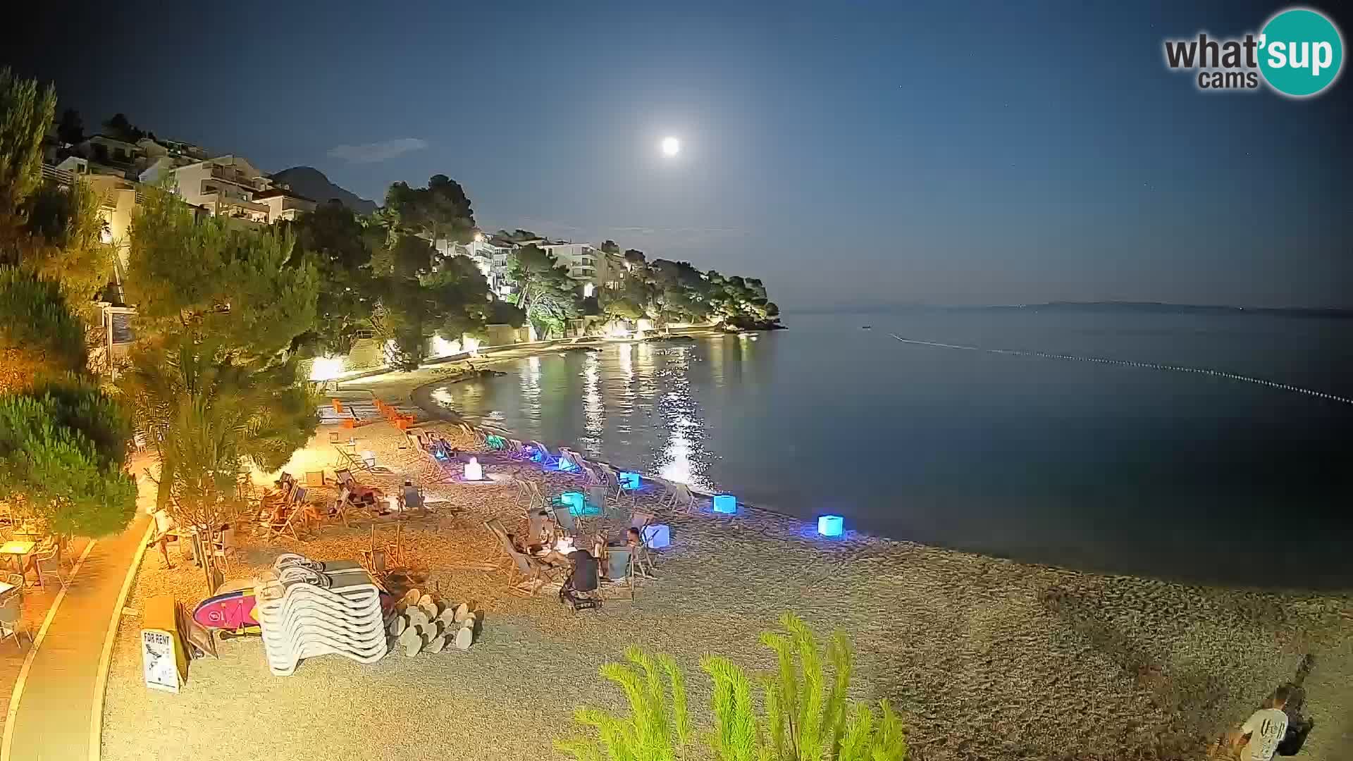 Webcam Lučica Strand Beach Brela – Liveblick von der Adriaküste
