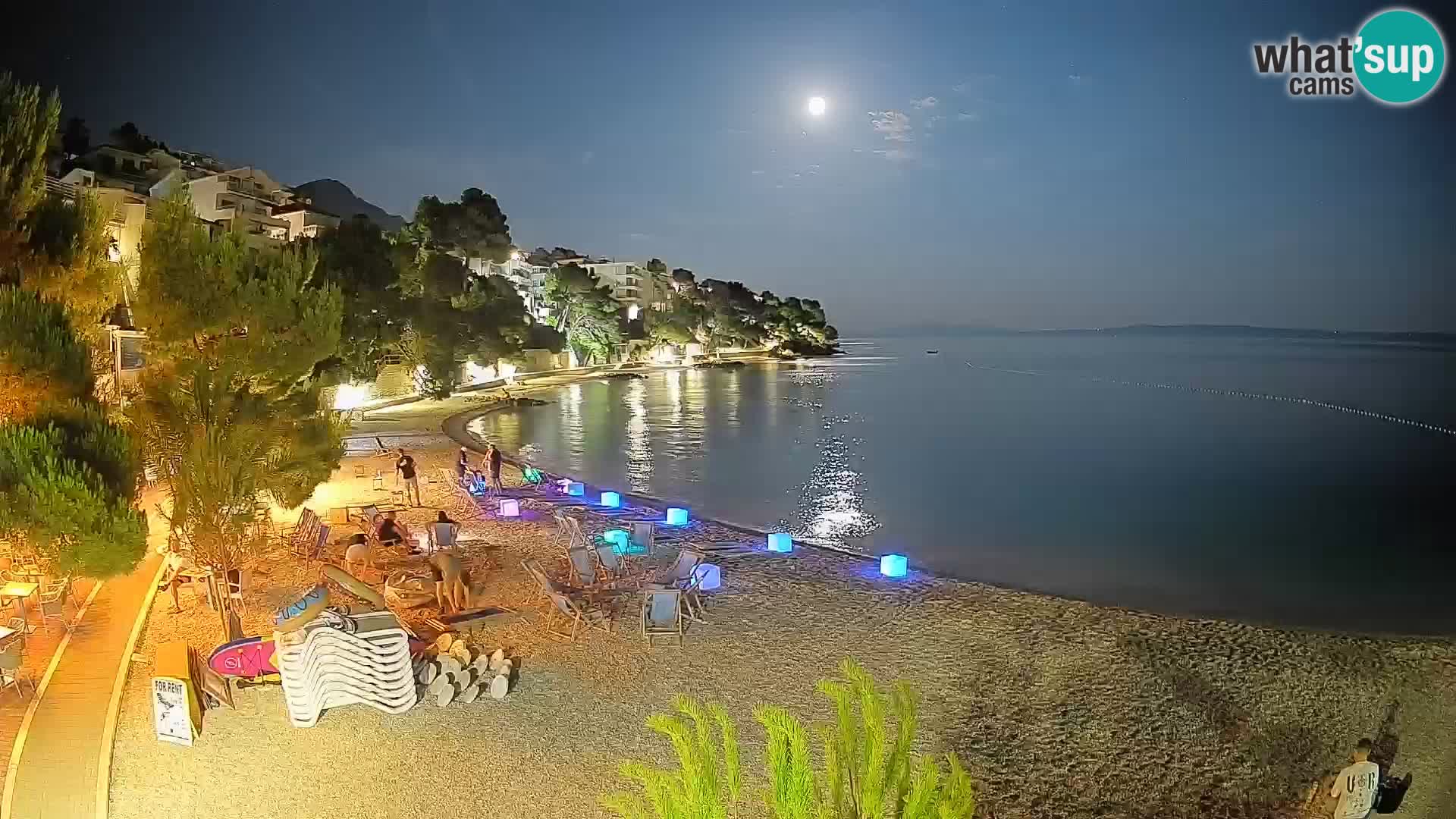 Web kamera Plaža Lučica Brela – Pogled uživo na jadransku obalu