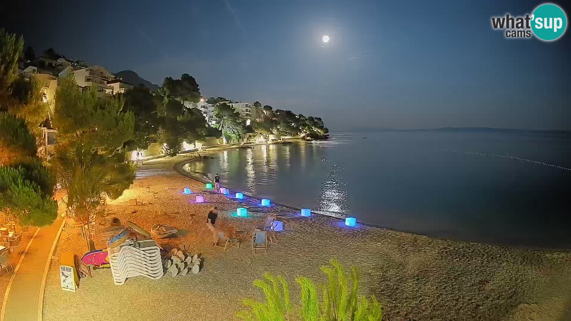 Web kamera Plaža Lučica Brela – Pogled uživo na jadransku obalu