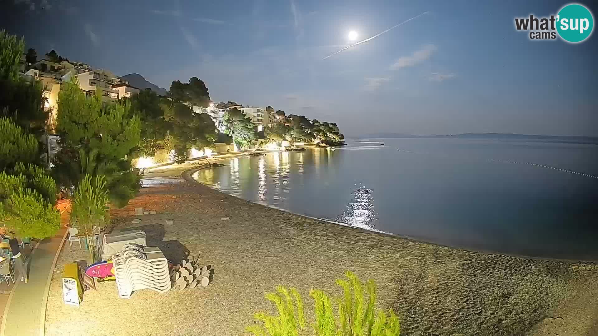 Webcam Plage Lučica Brela – Vue en direct sur la côte adriatique