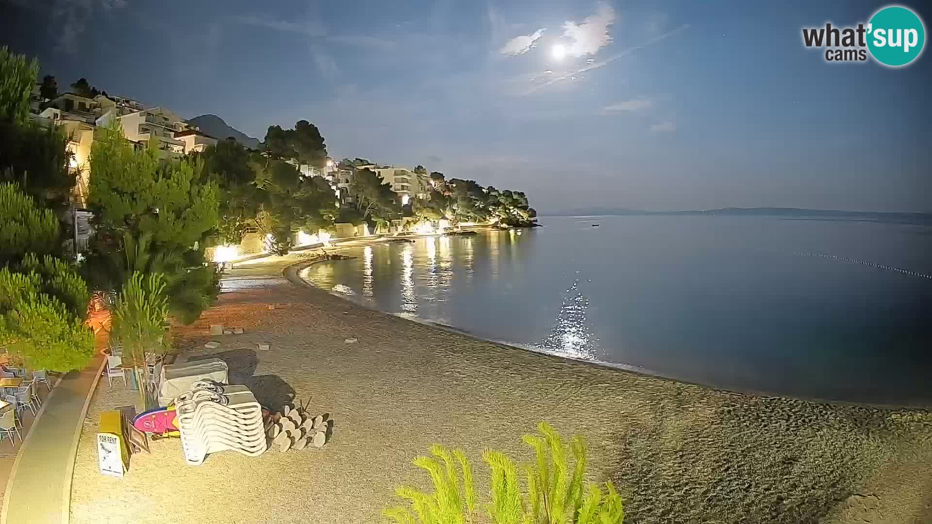 Webcam Spiaggia Lučica Brela – Vista live sulla costa adriatica